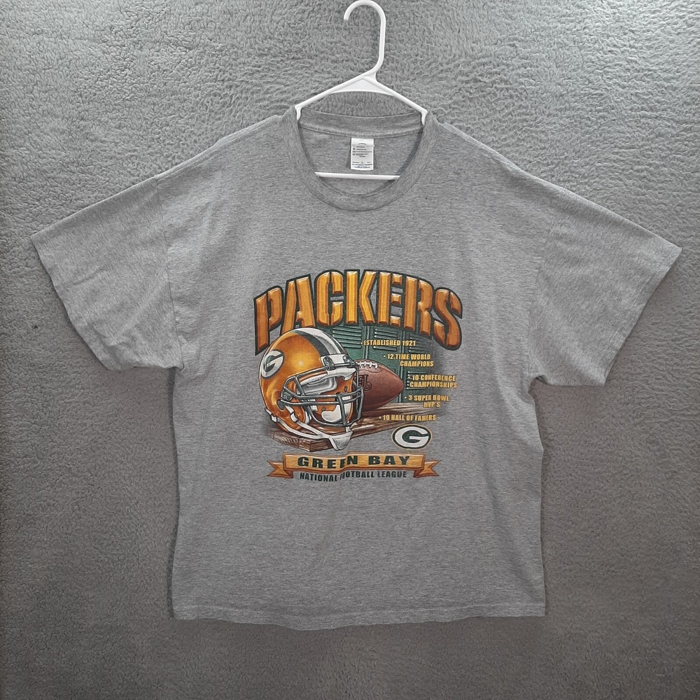 Vintage Green‎ Bay Packers Shirt Adult Extra Large Gray NFL Football Delta Y2K